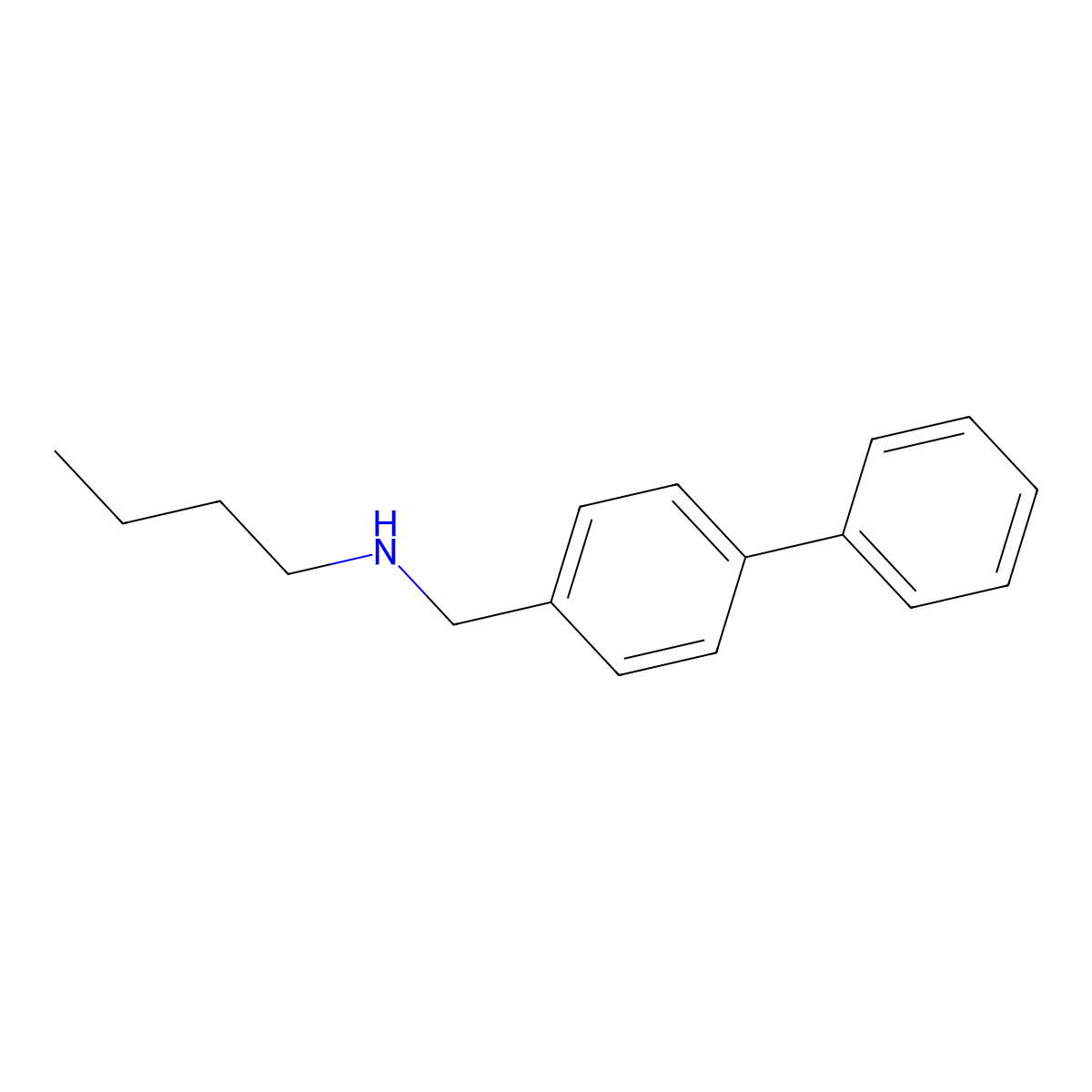 N-[(4-phenylphenyl)methyl]butan-1-amine molecular structure, CAS 170115-41-0