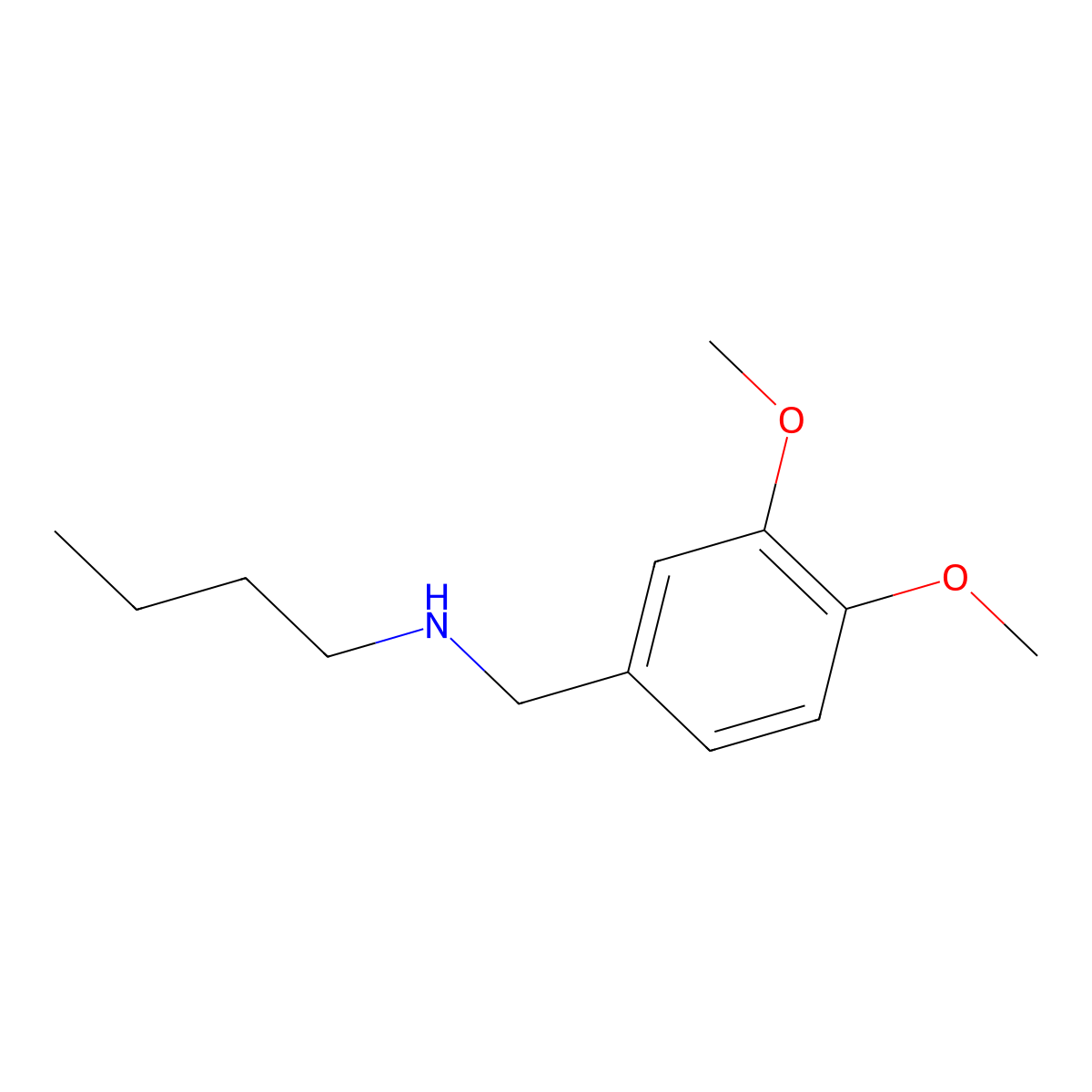 Butyl[(3,4-dimethoxyphenyl)methyl]amine molecular structure, CAS 170115-42-1