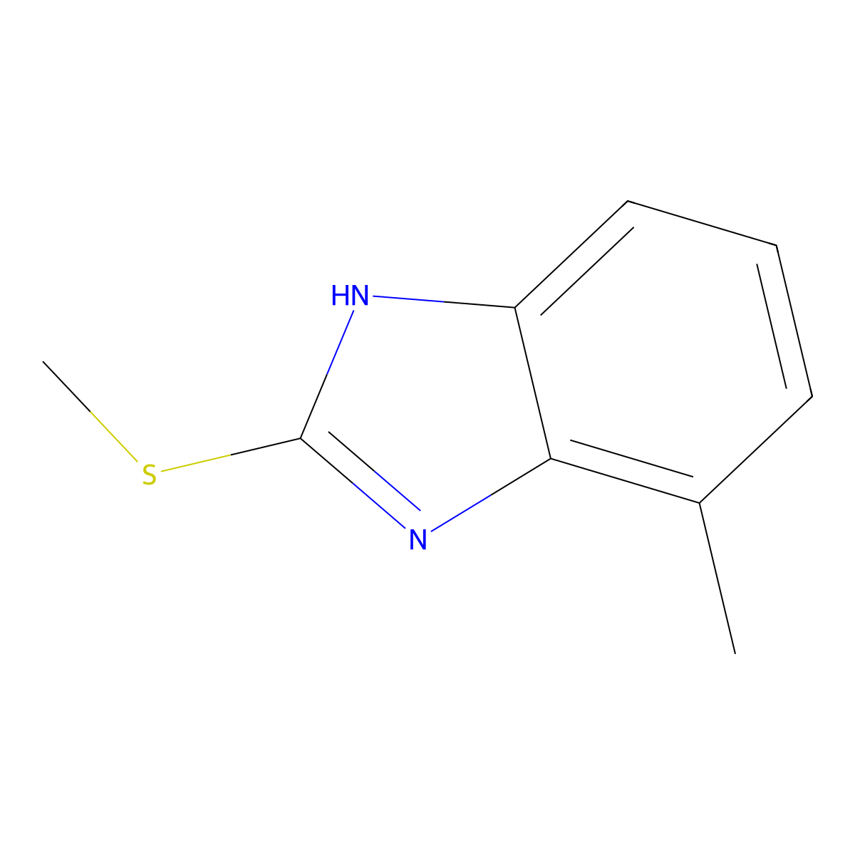 4-Methyl-2-(methylthio)-1H-benzo[d]imidazole molecular structure, CAS 170116-49-1