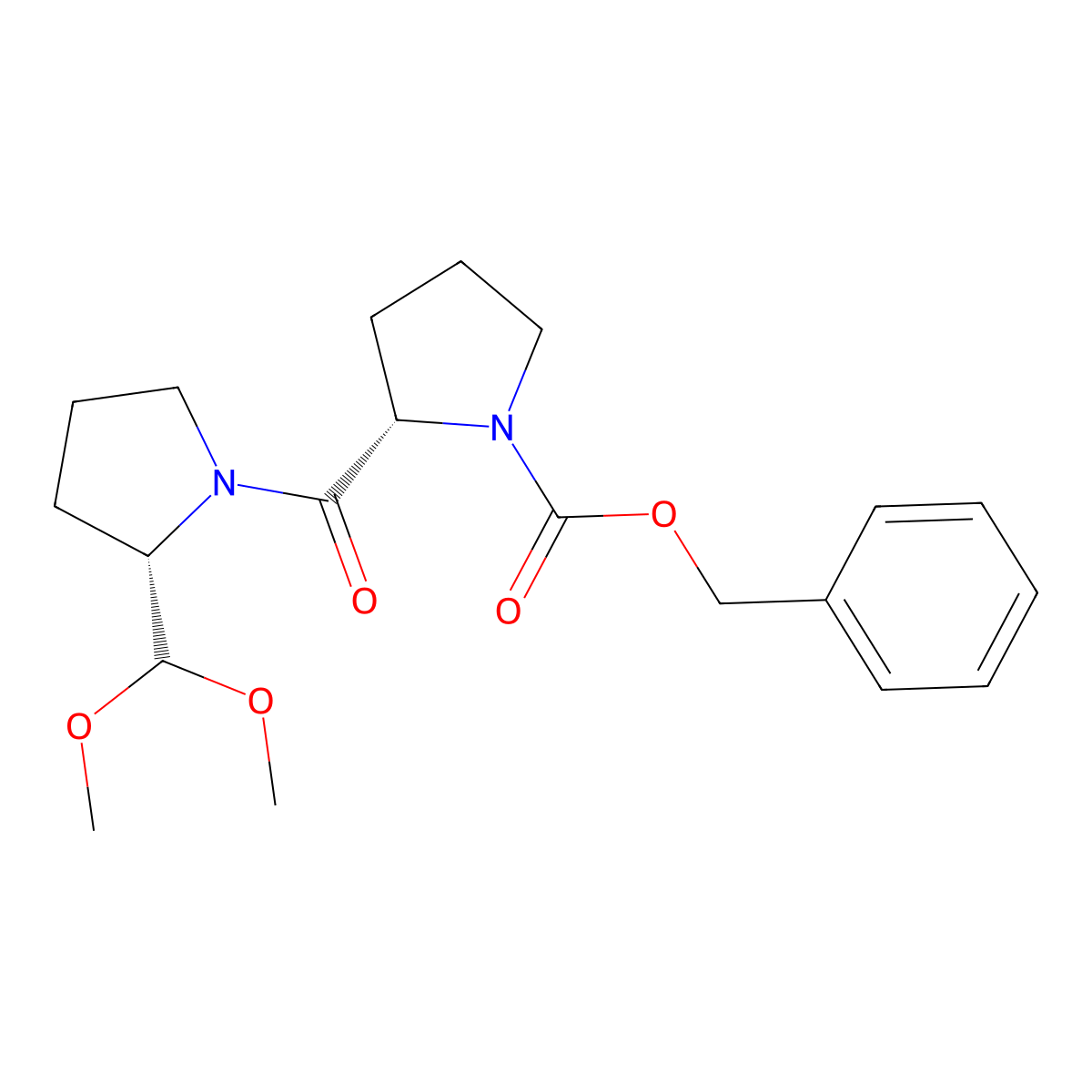 Z-Pro-Pro-aldehyde-dimethyl acetal molecular structure, CAS 170116-63-9
