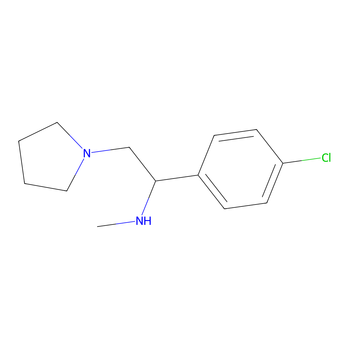 [1-(4-Chloro-phenyl)-2-pyrrolidin-1-yl-ethyl]-methyl-amine molecular structure, CAS 170119-33-2