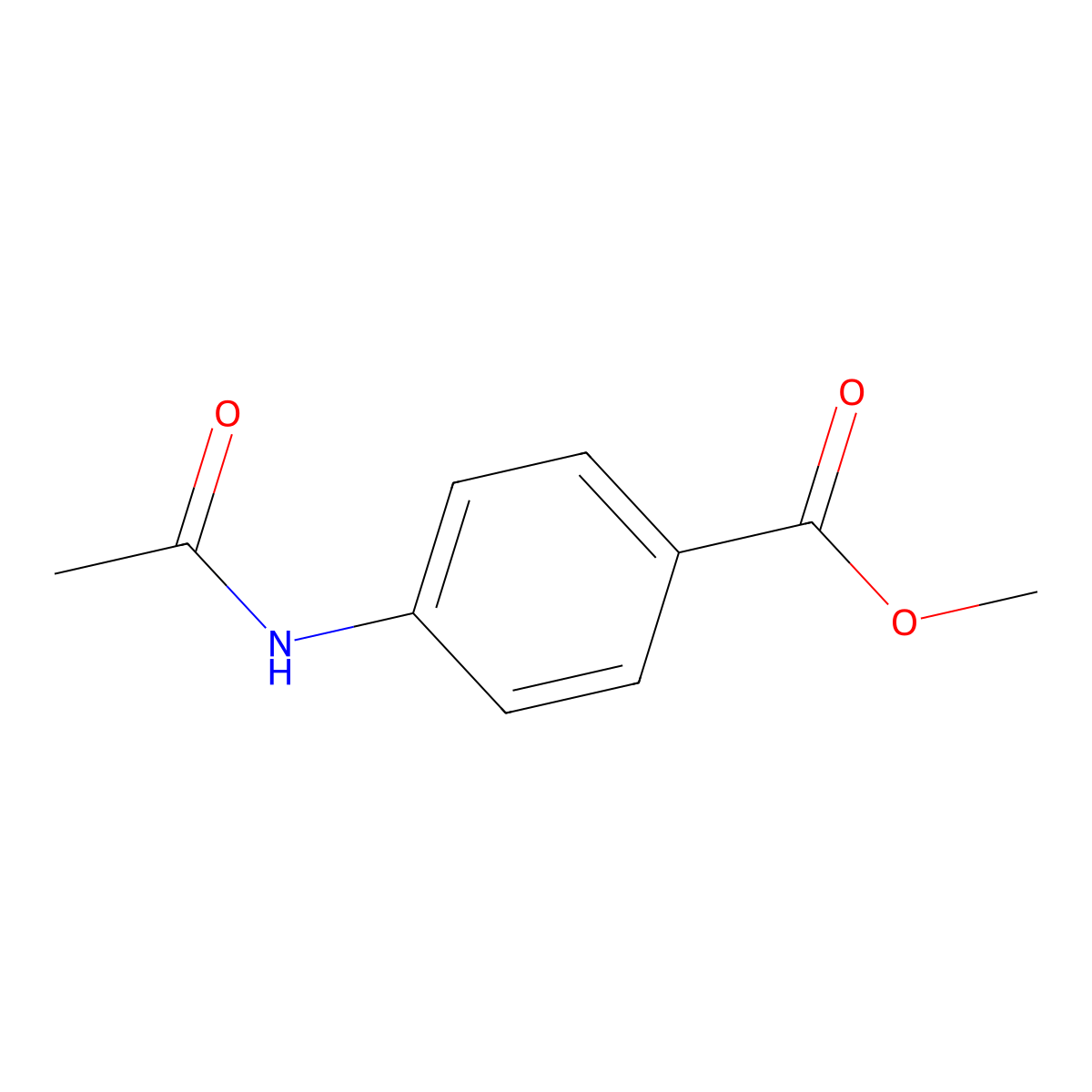 Methyl 4-(acetylamino)benzoate molecular structure, CAS 17012-22-5