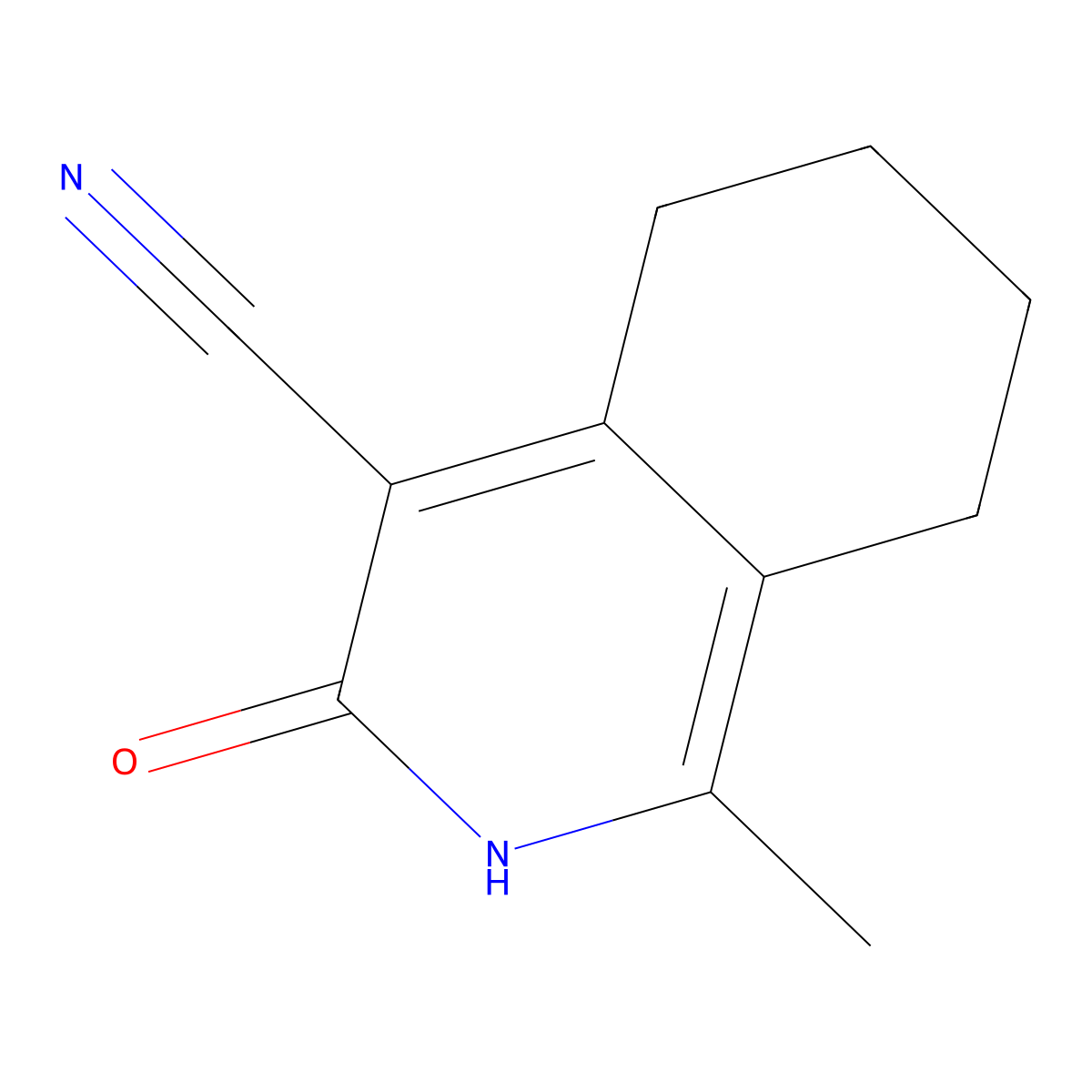 3-Hydroxy-1-methyl-5,6,7,8-tetrahydroisoquinoline-4-carbonitrile molecular structure, CAS 17012-30-5