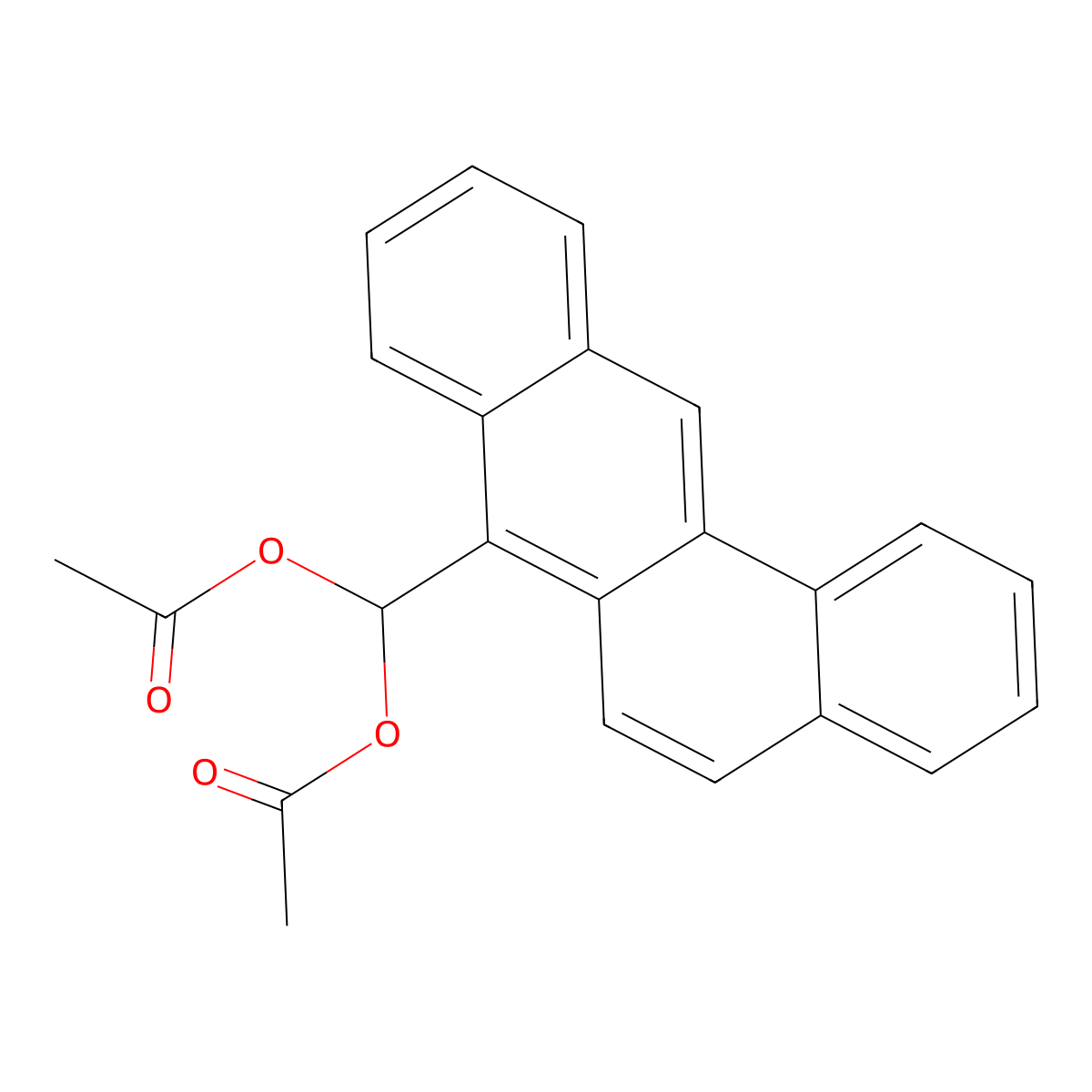 Benz(a)anthracene-7-methanediol, diacetate molecular structure, CAS 17012-91-8