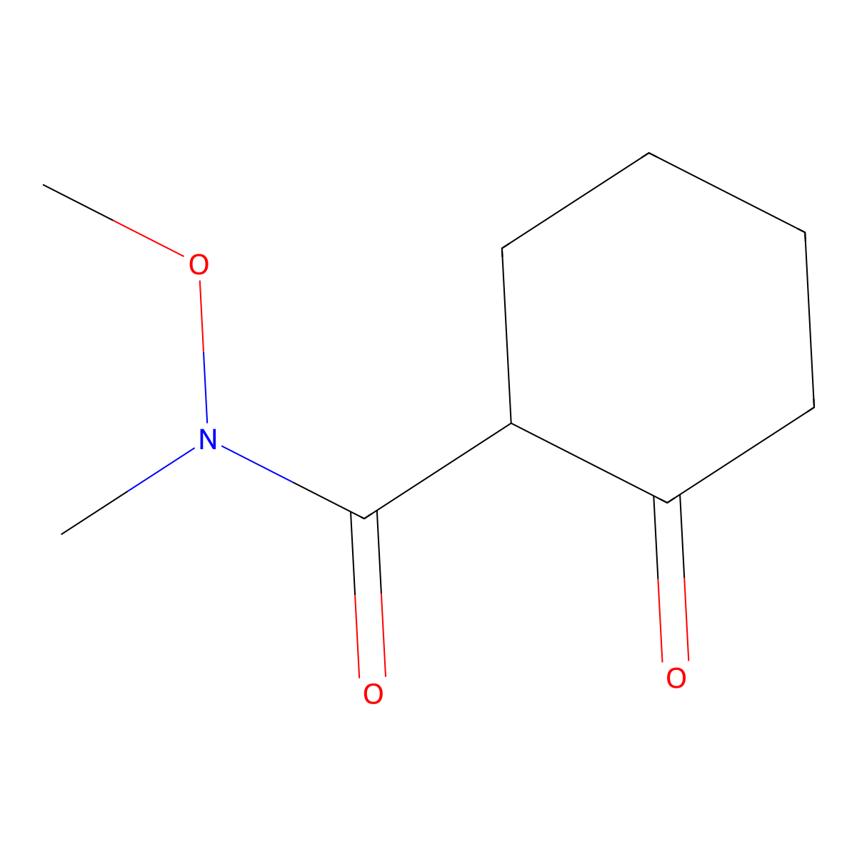 N-methoxy-N-methyl-2-oxocyclohexane-1-carboxamide molecular structure, CAS 170123-21-4
