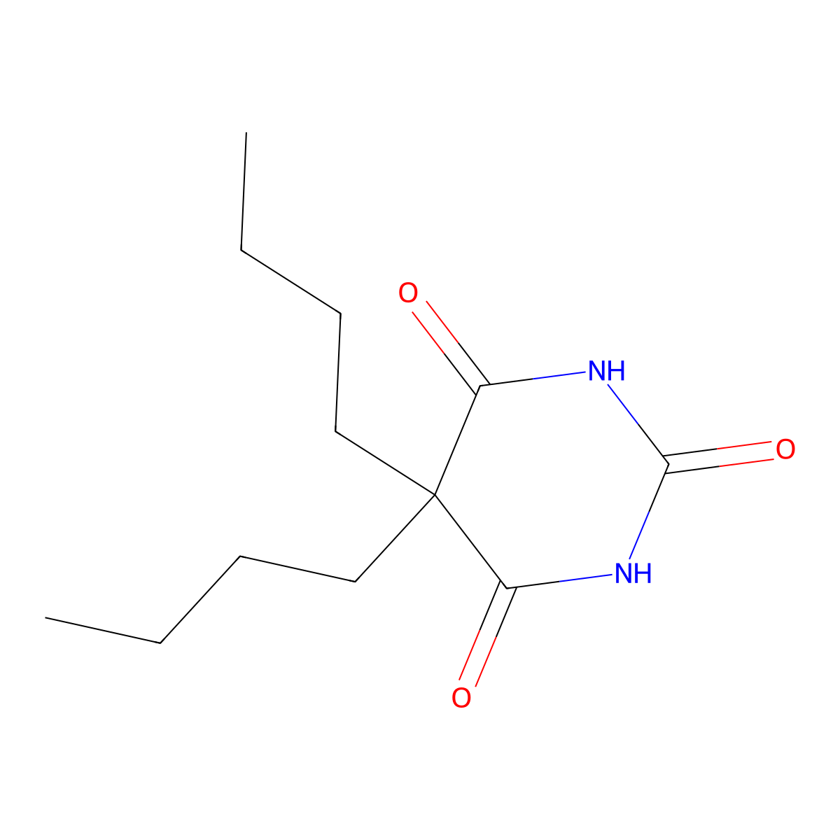 5,5-Dibutyl-2,4,6(1H,3H,5H)-pyrimidinetrione molecular structure, CAS 17013-41-1