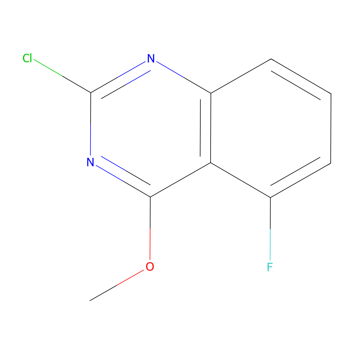 2-Chloro-5-fluoro-4-methoxyquinazoline molecular structure, CAS 170130-10-6