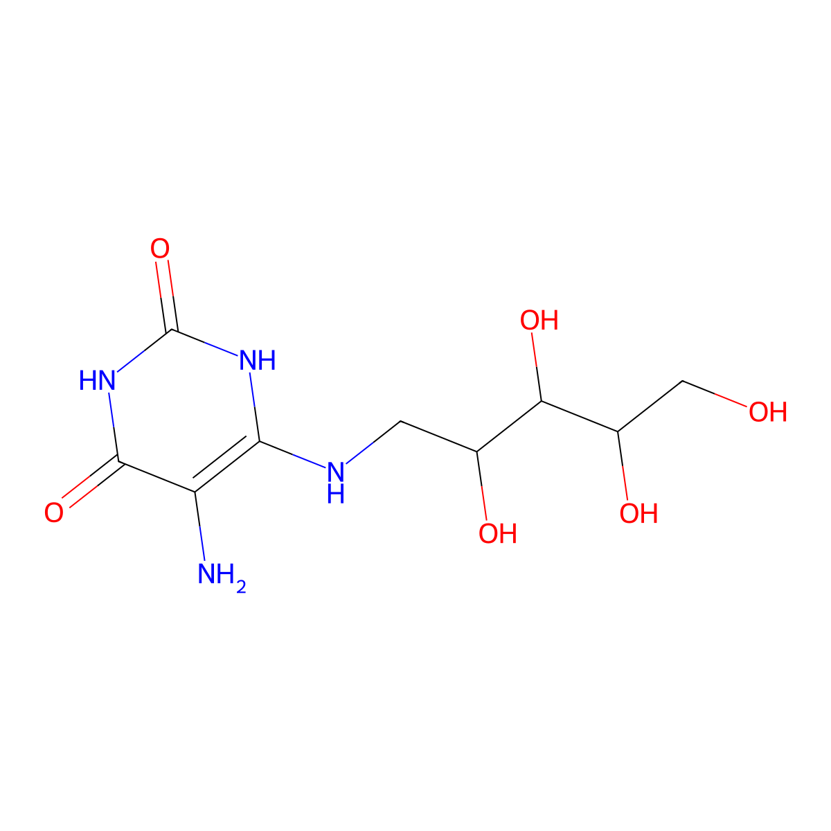 5-amino-6-(D-ribitylamino)uracil molecular structure, CAS 17014-74-3