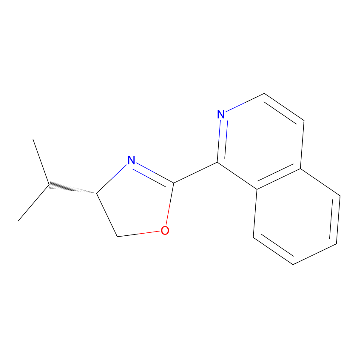 (S)-4-Isopropyl-2-(isoquinolin-1-yl)-4,5-dihydrooxazole molecular structure, CAS 1701405-00-6