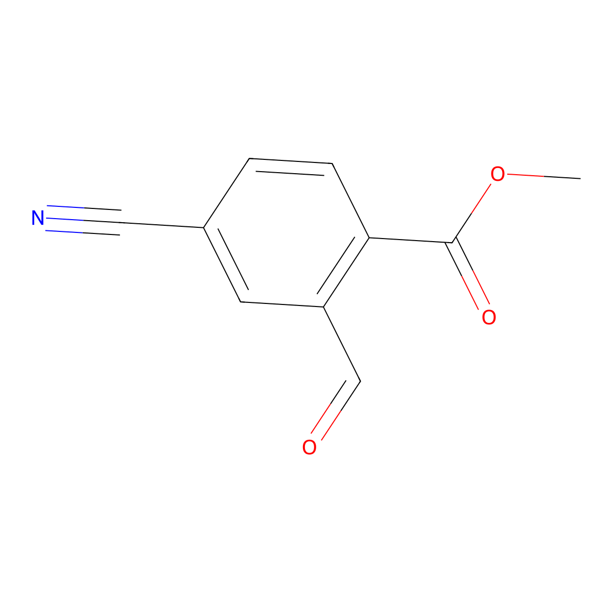 Methyl 4-cyano-2-formylbenzoate molecular structure, CAS 1701408-08-3
