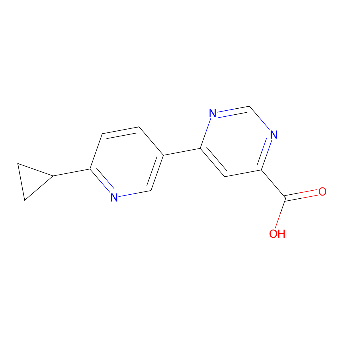 6-(6-Cyclopropylpyridin-3-yl)pyrimidine-4-carboxylic acid molecular structure, CAS 1701430-93-4