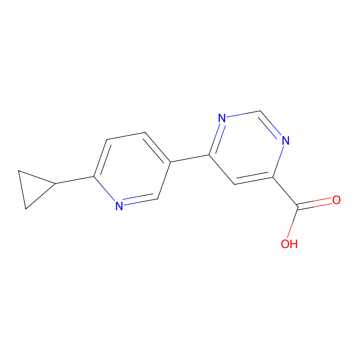 6-(6-Cyclopropylpyridin-3-yl)pyrimidine-4-carboxylic acid molecular structure, CAS 1701430-93-4