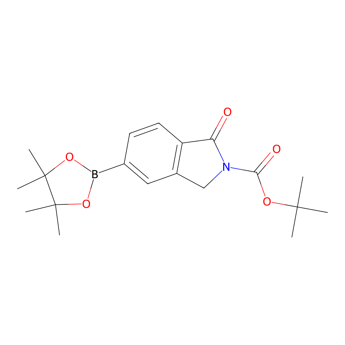 tert-Butyl 1-oxo-5-(4,4,5,5-tetramethyl-1,3,2-dioxaborolan-2-yl)isoindoline-2-carboxylate molecular structure, CAS 1701431-15-3
