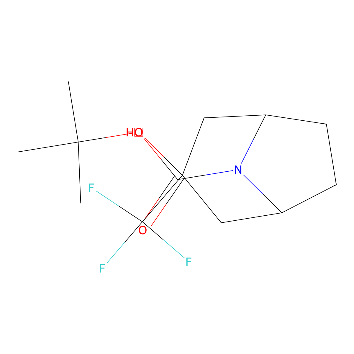 Tert-butyl 3-hydroxy-3-(trifluoromethyl)-8-azabicyclo[3.2.1]octane-8-carboxylate molecular structure, CAS 1701433-46-6