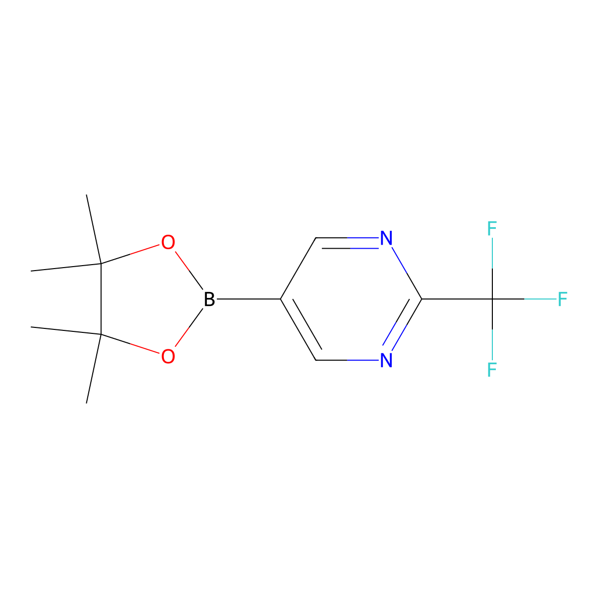 5-(4,4,5,5-Tetramethyl-1,3,2-dioxaborolan-2-yl)-2-(trifluoromethyl)pyrimidine molecular structure, CAS 1701434-52-7