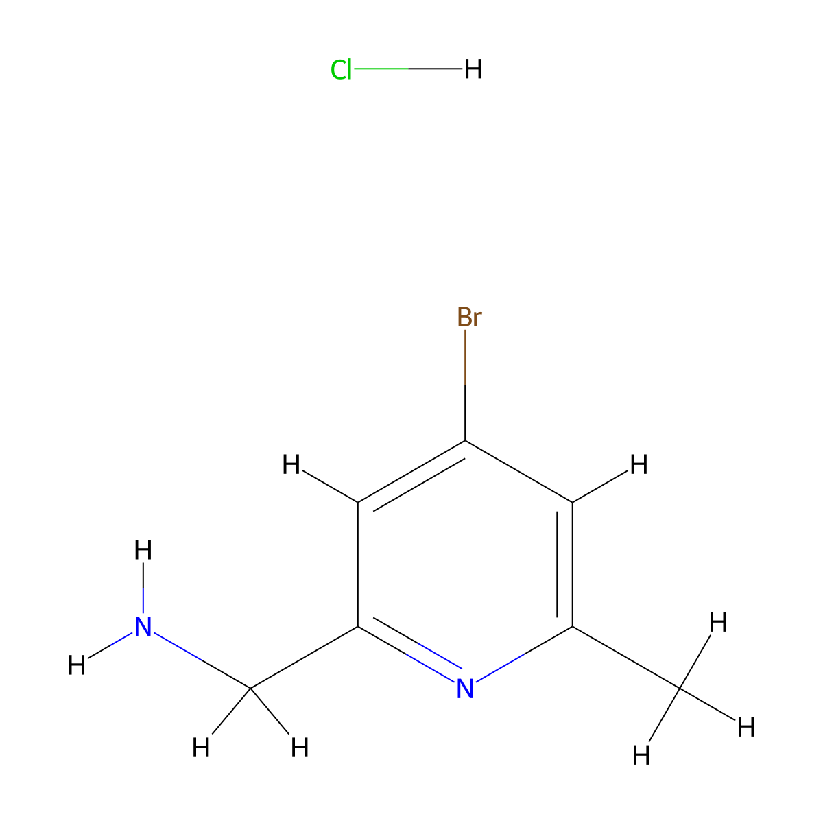 (4-Bromo-6-methylpyridin-2-yl)methanamine hydrochloride molecular structure, CAS 1701435-36-0