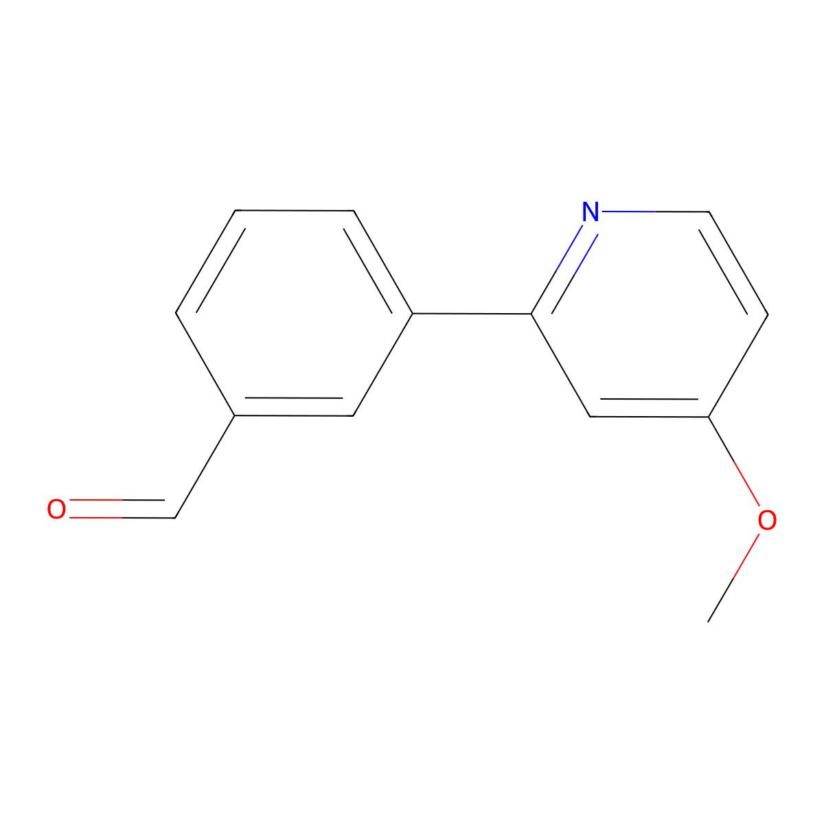 3-(4-Methoxypyridin-2-yl)benzaldehyde molecular structure, CAS 1701443-36-8