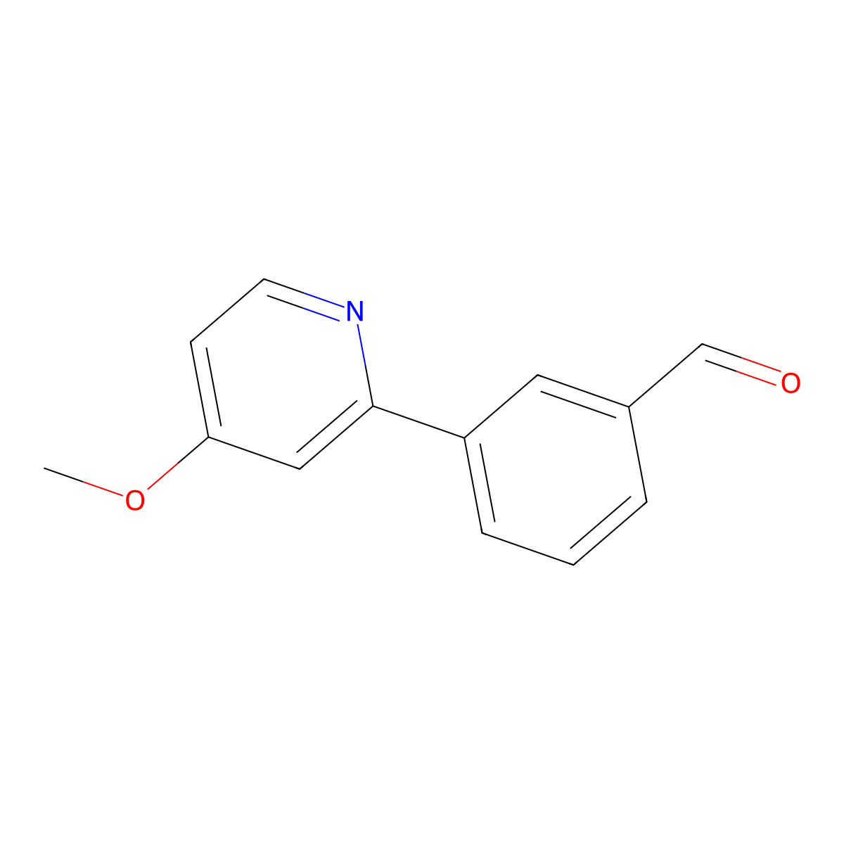 3-(4-Methoxypyridin-2-yl)benzaldehyde molecular structure, CAS 1701443-36-8
