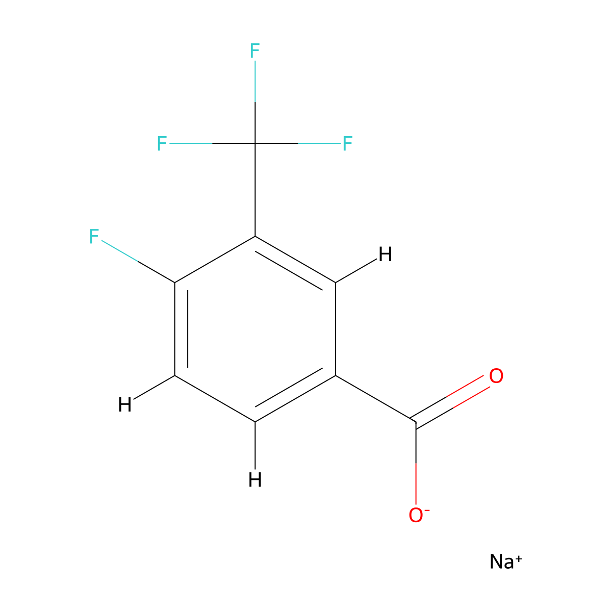 Benzoic acid, 4-fluoro-3-(trifluoromethyl)-, sodium salt (1:1) molecular structure, CAS 1701446-39-0