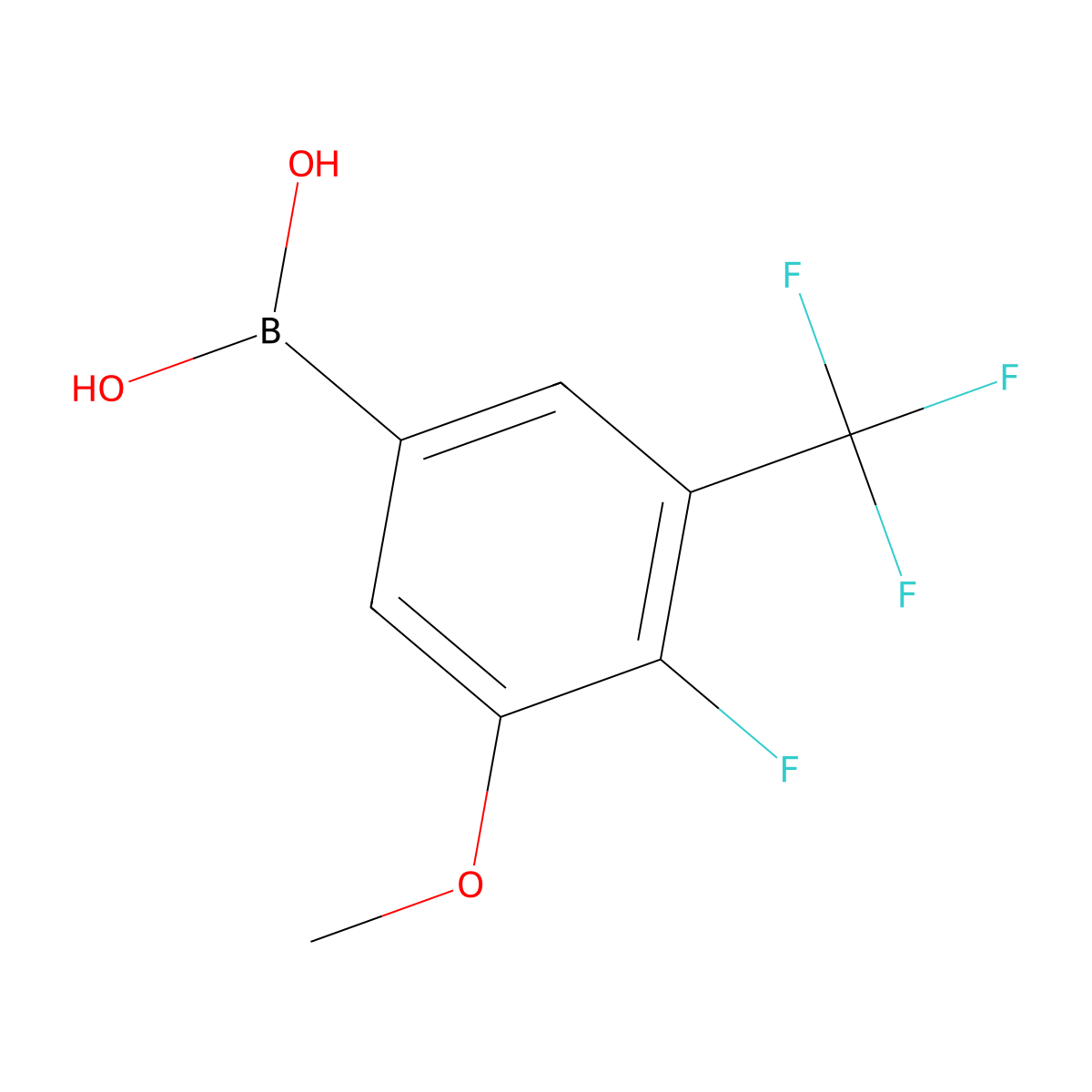 4-Fluoro-3-methoxy-5-(trifluoromethyl)phenylboronic acid molecular structure, CAS 1701449-45-7
