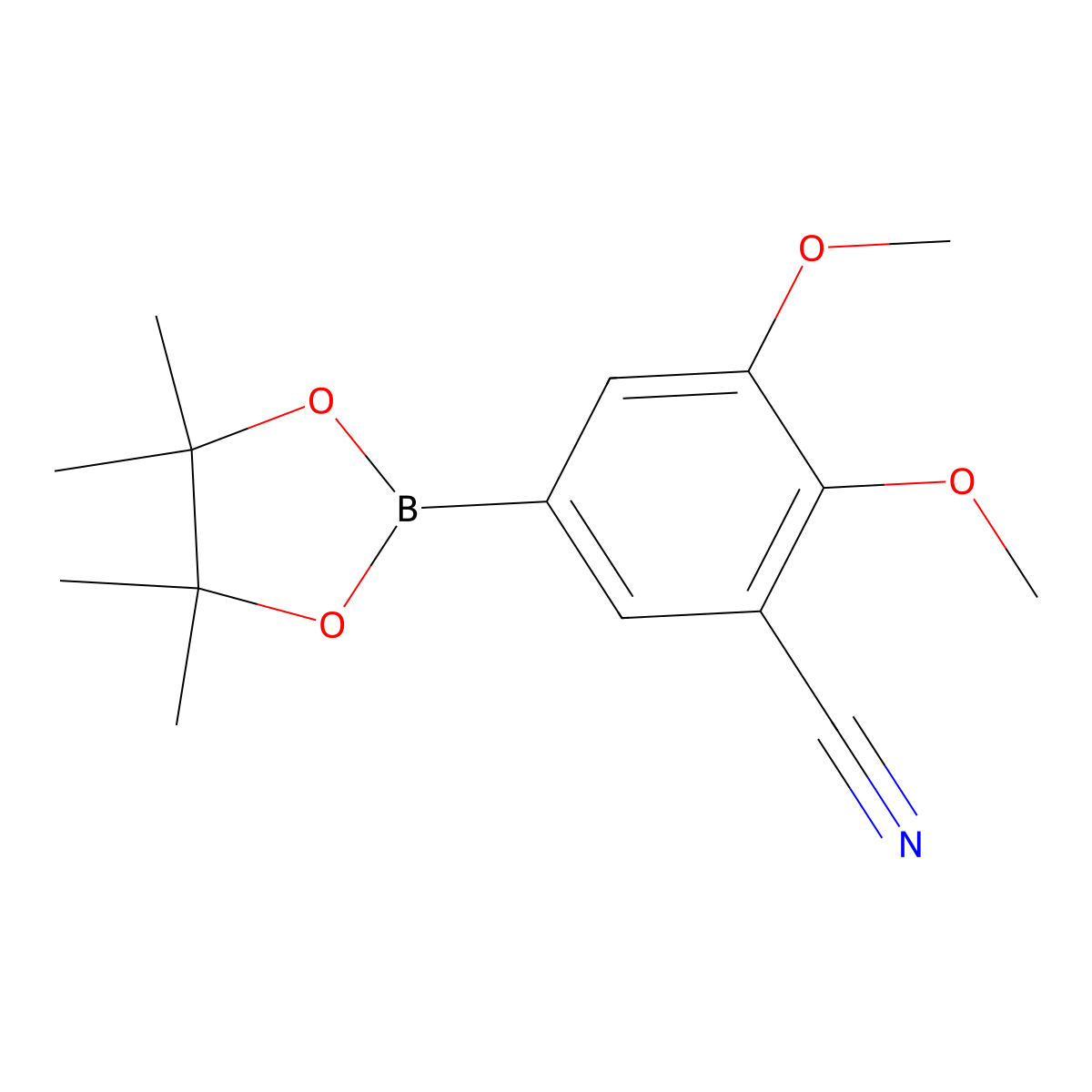 2,3-Dimethoxy-5-(tetramethyl-1,3,2-dioxaborolan-2-YL)benzonitrile molecular structure, CAS 1701449-79-7