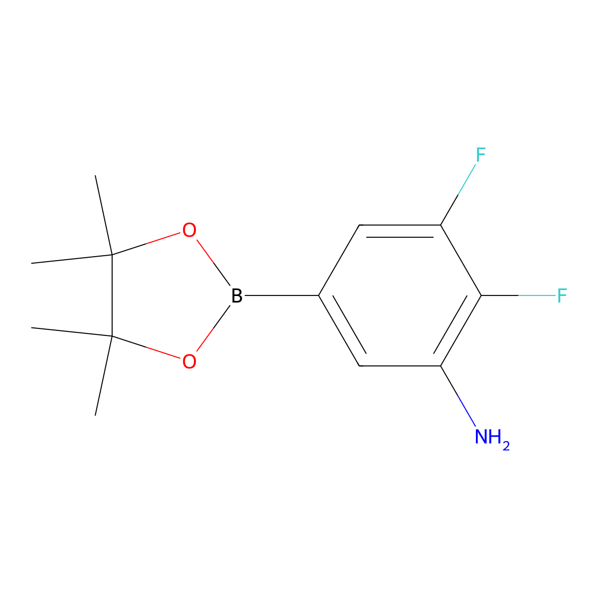 2,3-Difluoro-5-(4,4,5,5-tetramethyl-1,3,2-dioxaborolan-2-yl)aniline molecular structure, CAS 1701449-93-5