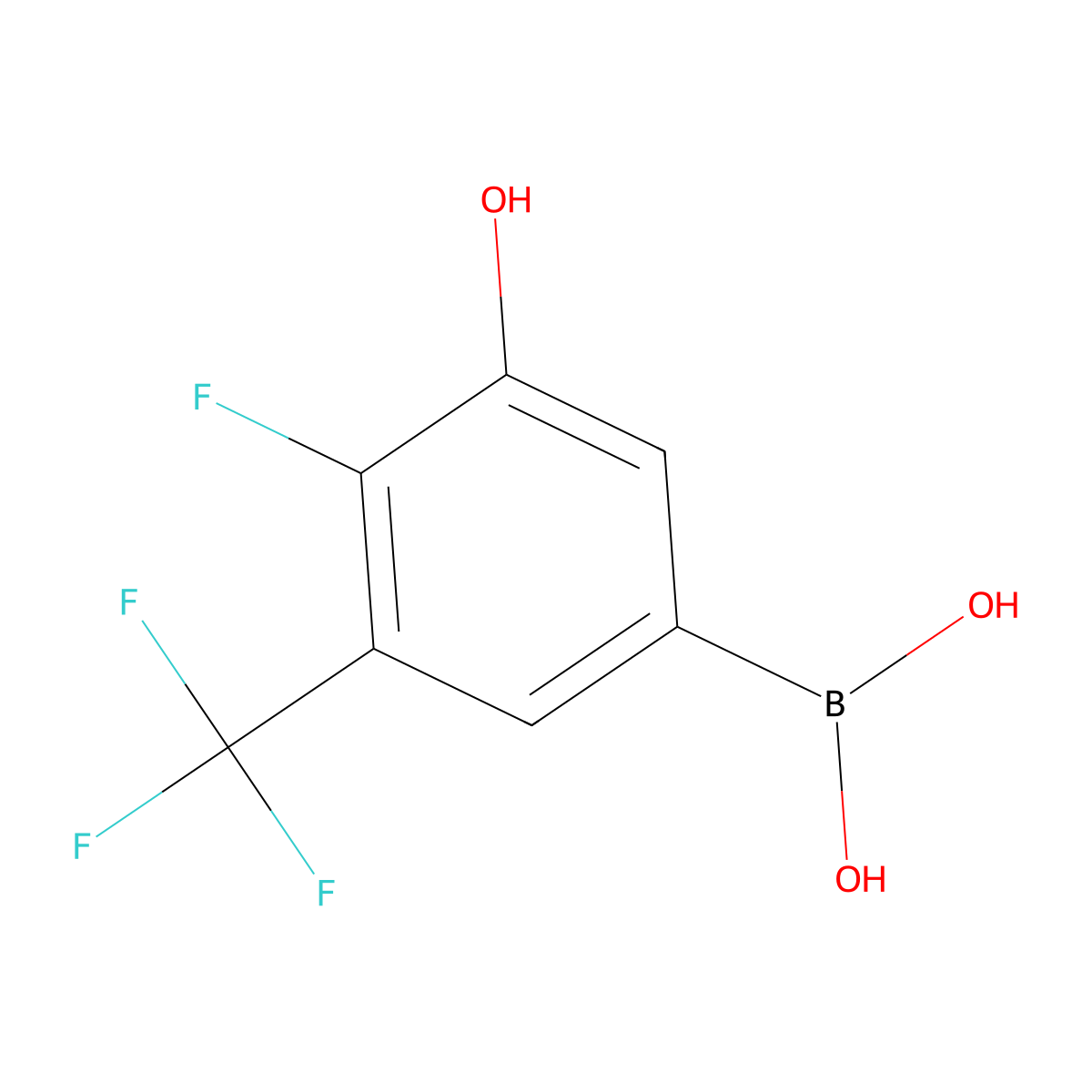 (4-Fluoro-3-hydroxy-5-(trifluoromethyl)phenyl)boronic acid molecular structure, CAS 1701450-33-0