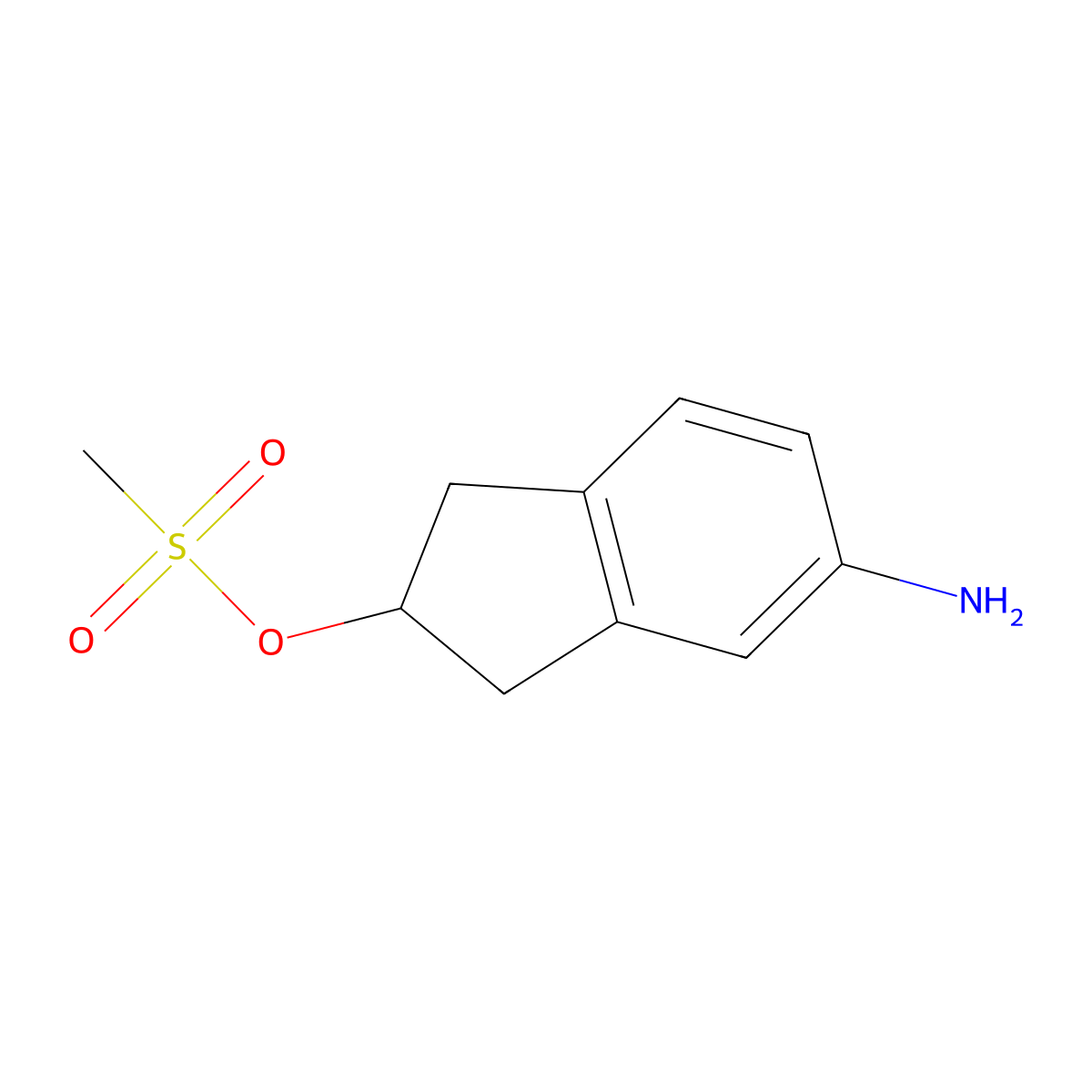 5-Amino-2,3-dihydro-1H-inden-2-yl methanesulfonate molecular structure, CAS 1701450-93-2