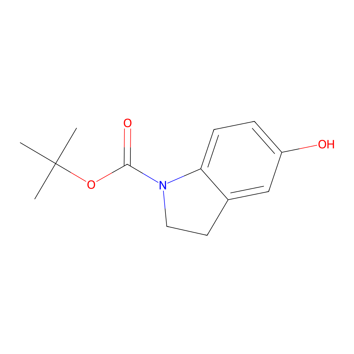 N-Boc-5-Hydroxyindoline molecular structure, CAS 170147-76-9