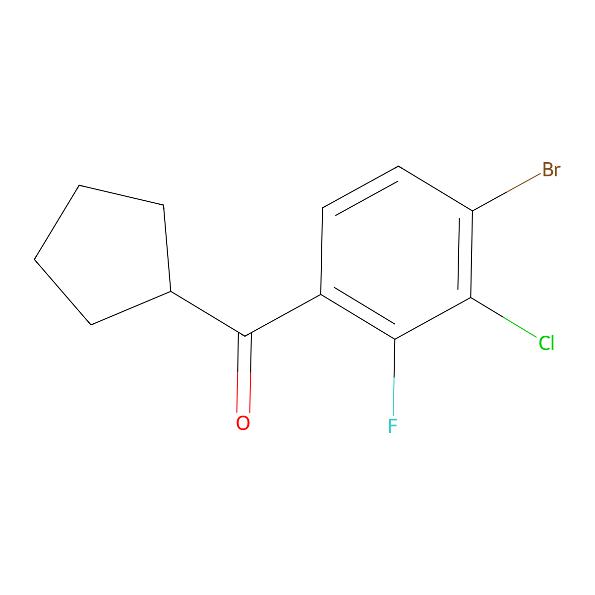 (4-Bromo-3-chloro-2-fluorophenyl)cyclopentylmethanone molecular structure, CAS 1701492-82-1