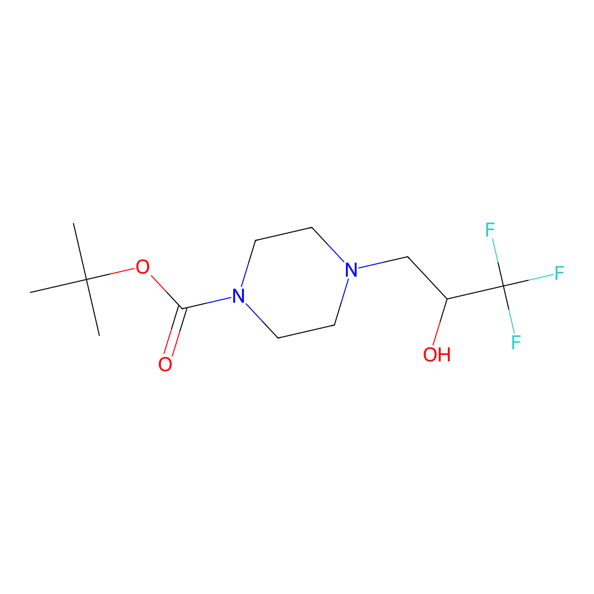 tert-Butyl 4-(3,3,3-trifluoro-2-hydroxypropyl)piperazine-1-carboxylate molecular structure, CAS 1701505-88-5