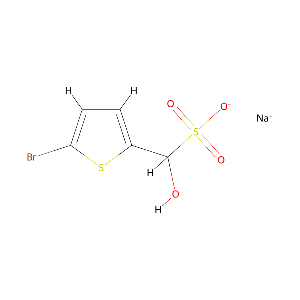Sodium (5-bromothiophen-2-yl)(hydroxy)methanesulfonate molecular structure, CAS 1701506-88-8