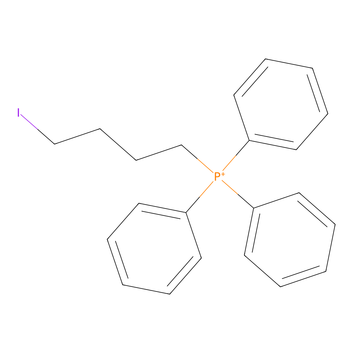(4-Iodobutyl)(triphenyl)phosphanium molecular structure, CAS 170153-96-5