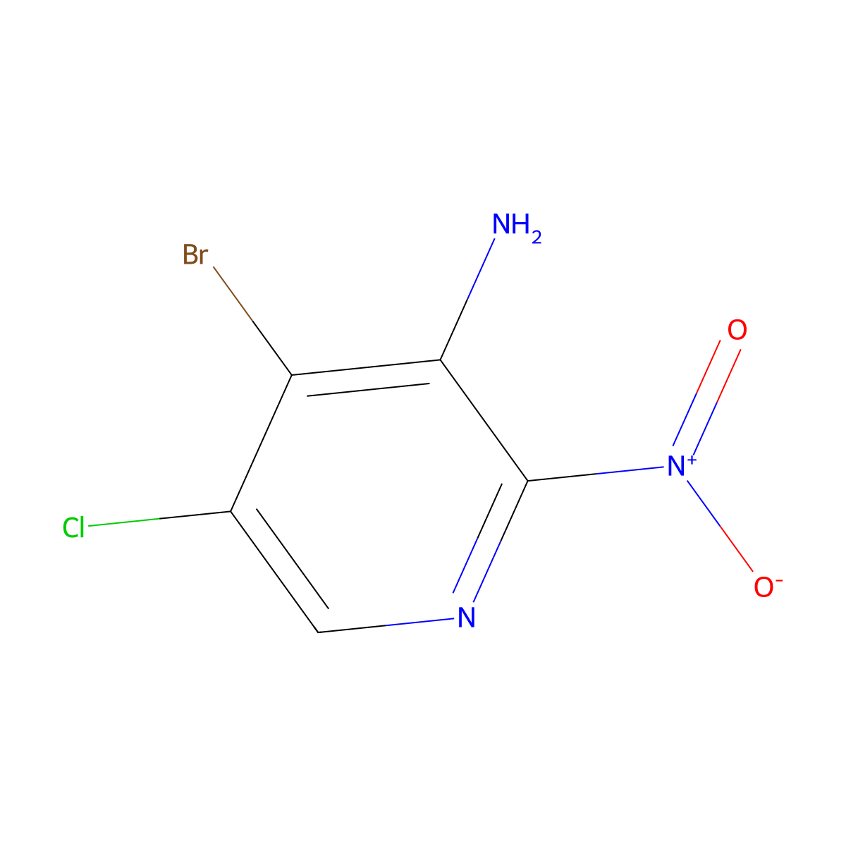 4-Bromo-5-chloro-2-nitropyridin-3-amine molecular structure, CAS 1701534-63-5