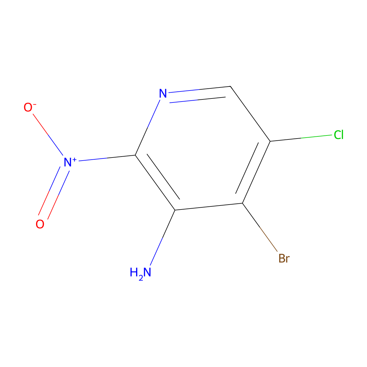 4-Bromo-5-chloro-2-nitropyridin-3-amine molecular structure, CAS 1701534-63-5