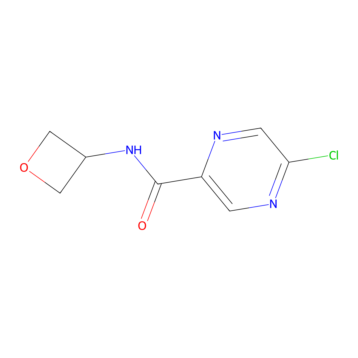 5-chloro-N-(oxetan-3-yl)pyrazine-2-carboxamide molecular structure, CAS 1701543-53-4