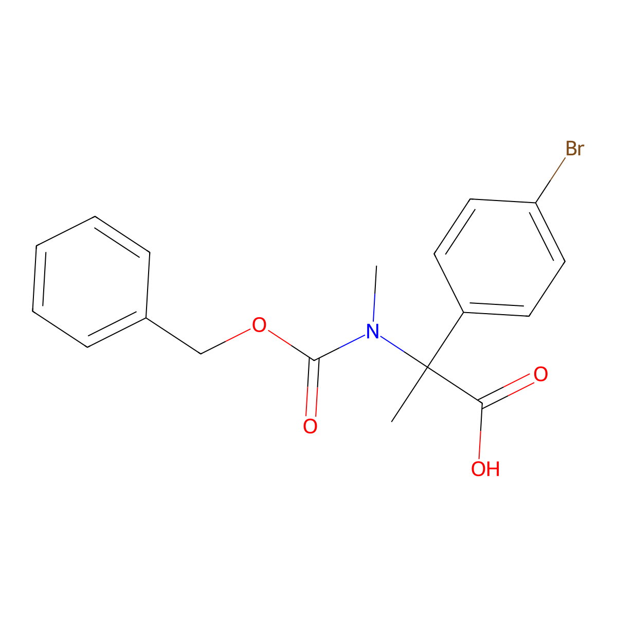2-{[(Benzyloxy)carbonyl](methyl)amino}-2-(4-bromophenyl)propanoic acid molecular structure, CAS 1701546-41-9