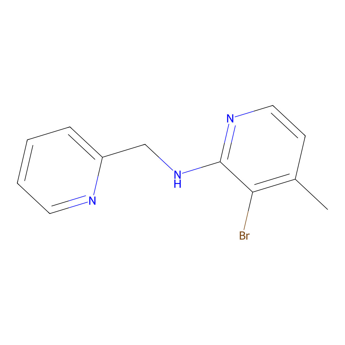 3-bromo-4-methyl-N-[(pyridin-2-yl)methyl]pyridin-2-amine molecular structure, CAS 1701548-43-7