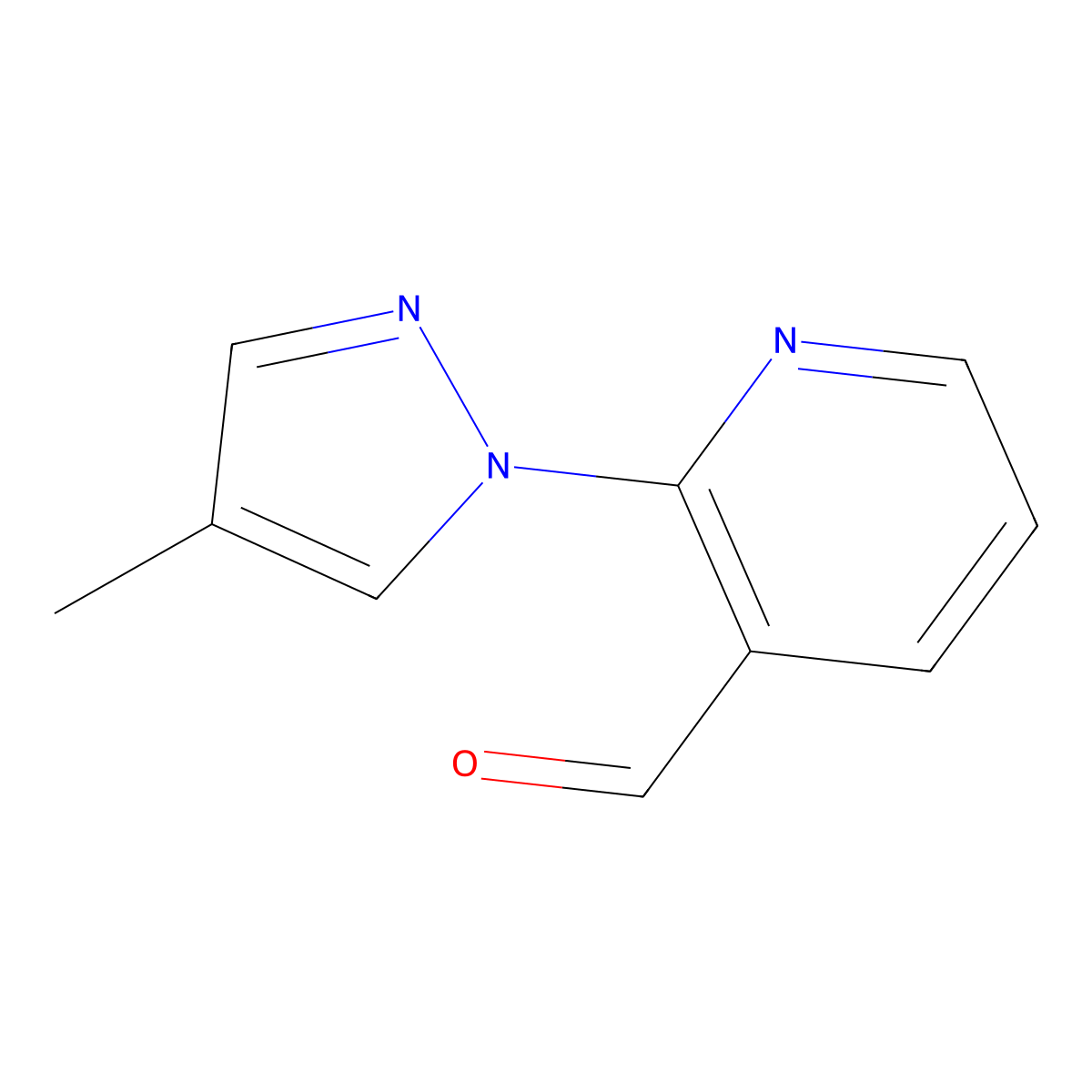 2-(4-Methyl-1H-pyrazol-1-yl)pyridine-3-carbaldehyde molecular structure, CAS 1701549-47-4