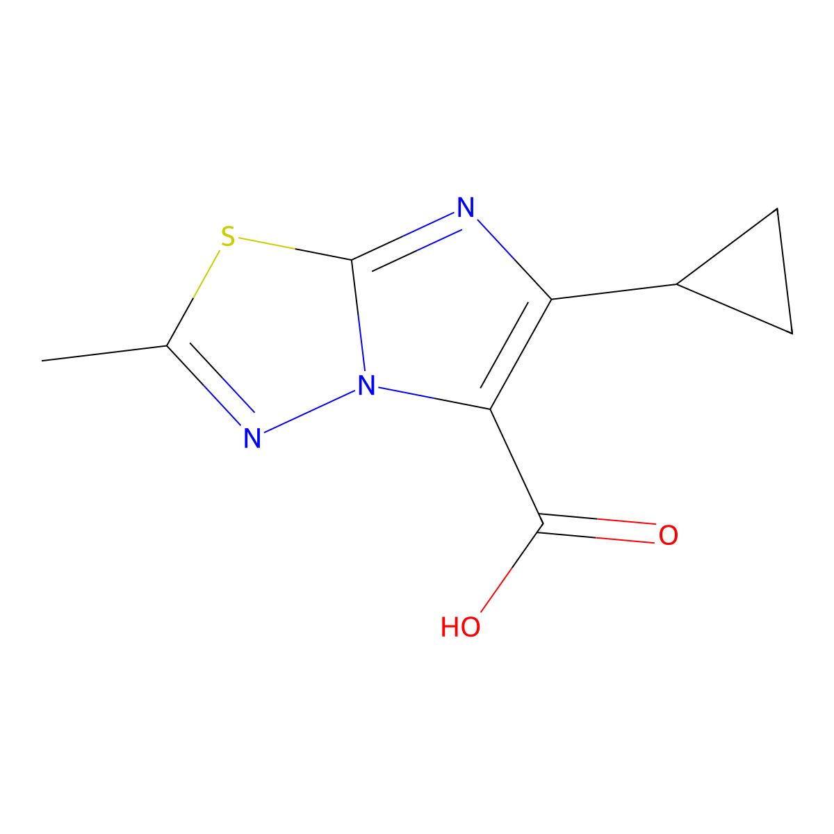 6-Cyclopropyl-2-methylimidazo[2,1-b][1,3,4]thiadiazole-5-carboxylic acid molecular structure, CAS 1701556-54-8