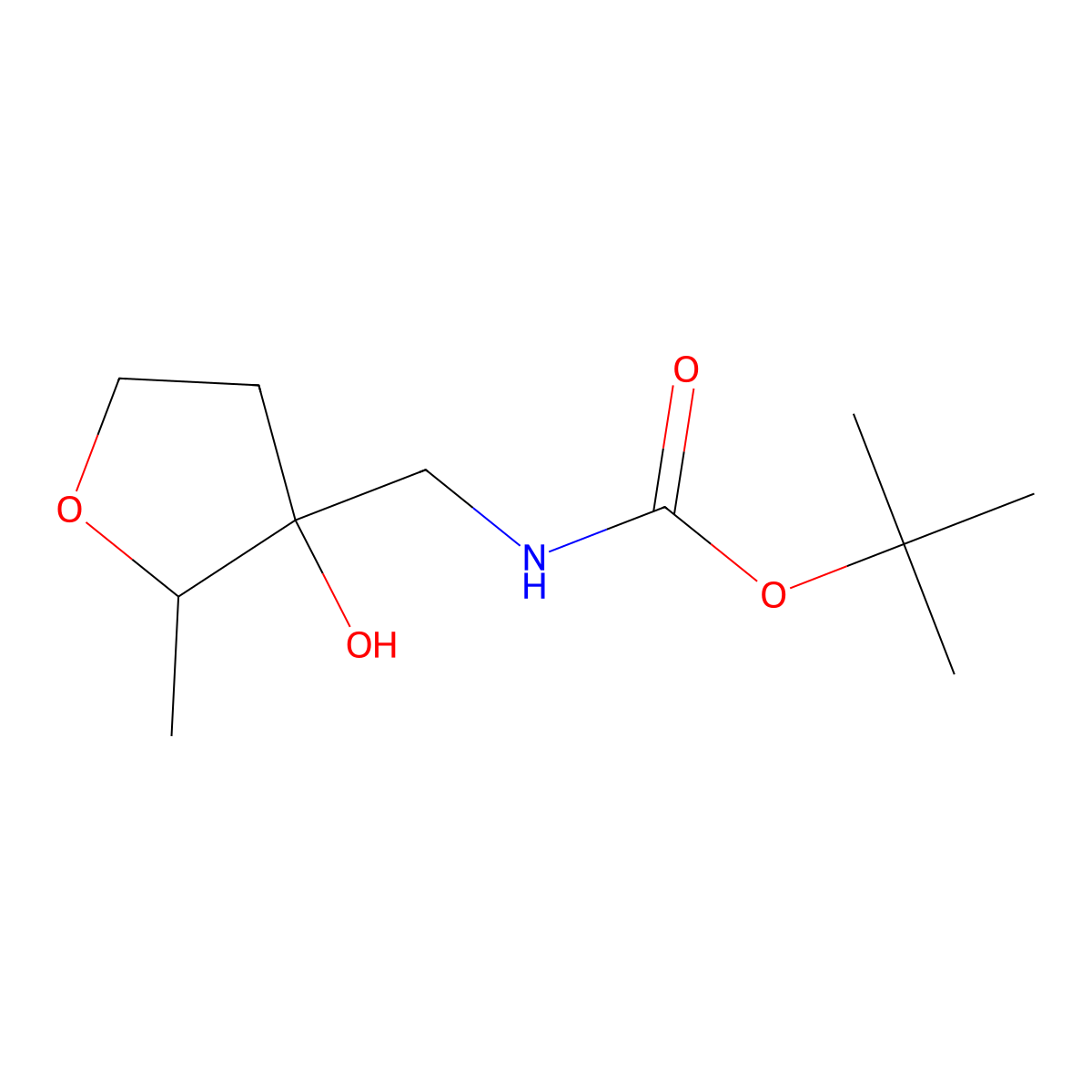 Tert-butyl n-[(3-hydroxy-2-methyloxolan-3-yl)methyl]carbamate molecular structure, CAS 1701563-50-9