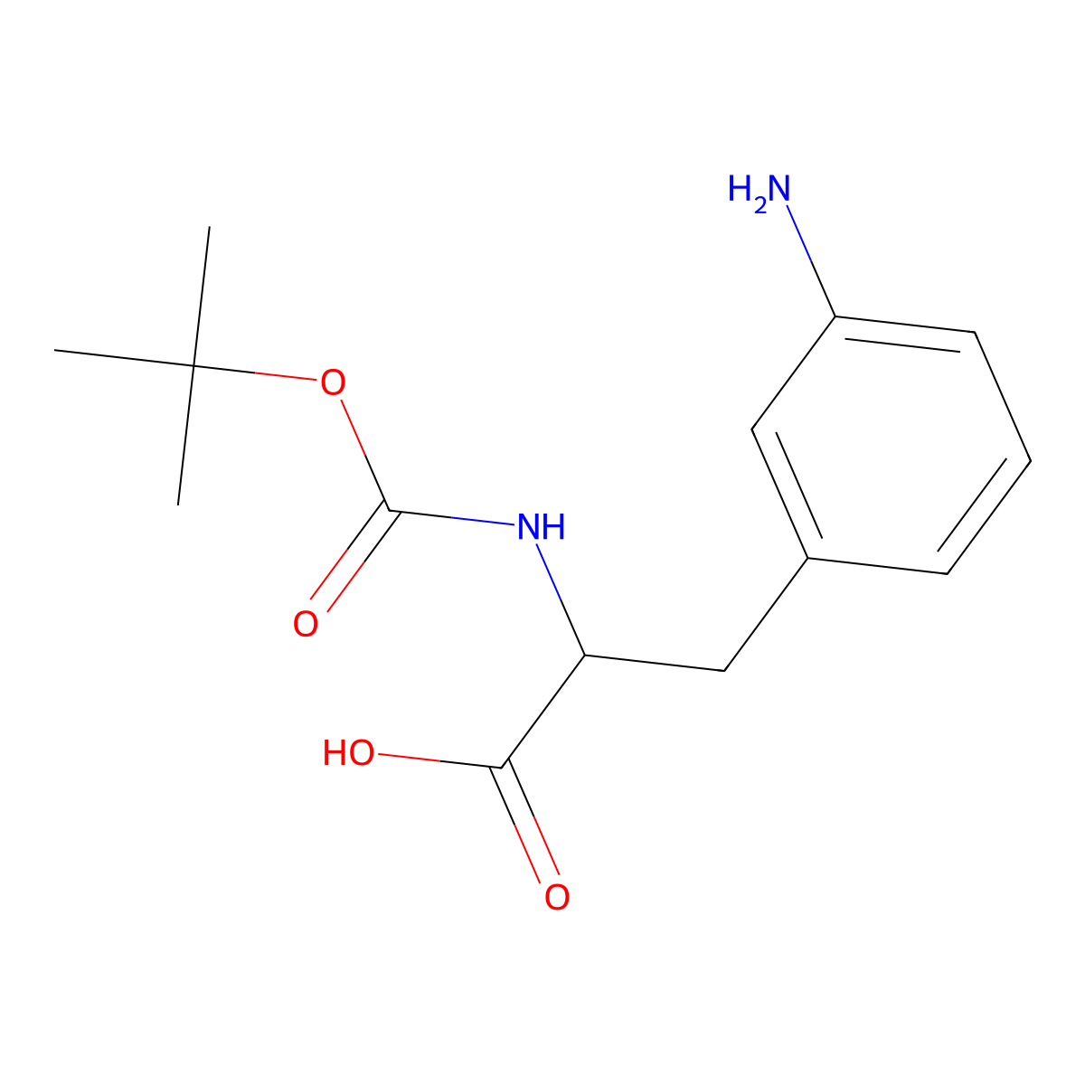 (S)-3-(3-Aminophenyl)-2-((tert-butoxycarbonyl)amino)propanoic acid molecular structure, CAS 170157-55-8