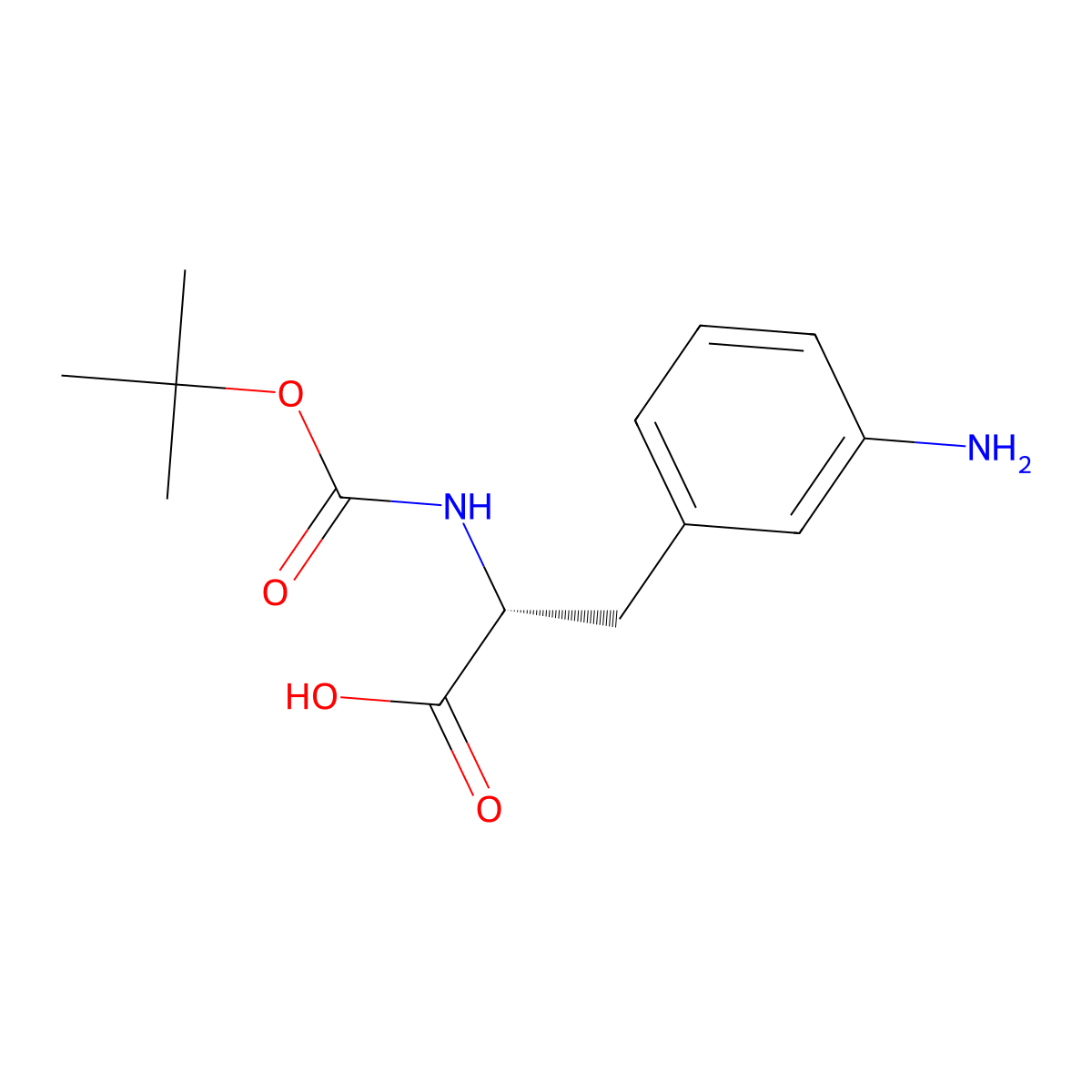 (R)-3-(3-Aminophenyl)-2-((tert-butoxycarbonyl)amino)propanoic acid molecular structure, CAS 170157-56-9