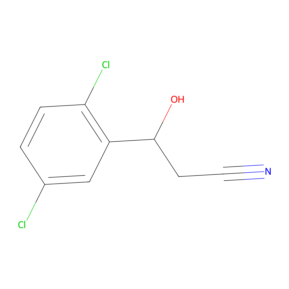 3-(2,5-Dichlorophenyl)-3-hydroxypropanenitrile molecular structure, CAS 1701580-14-4