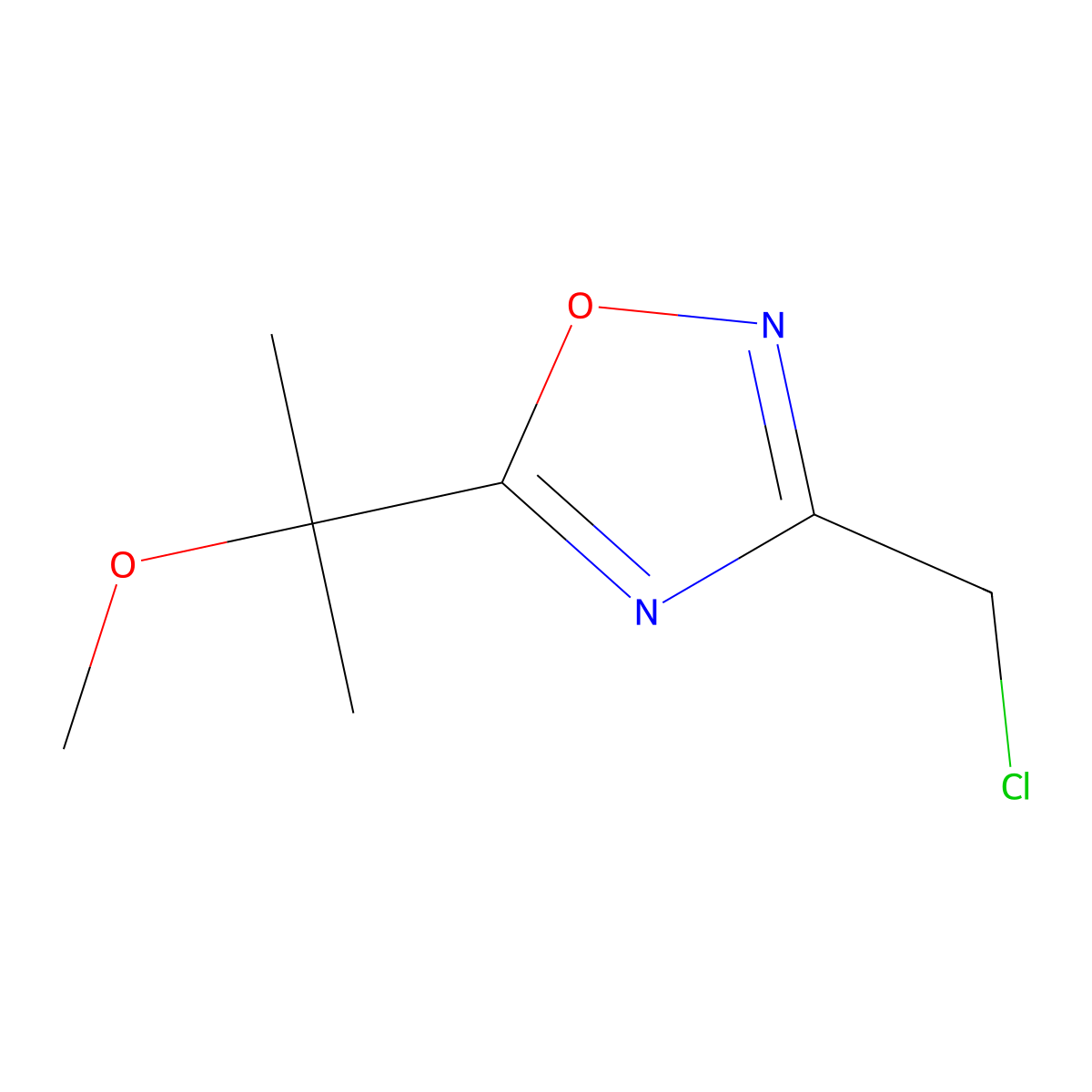 3-(Chloromethyl)-5-(2-methoxypropan-2-yl)-1,2,4-oxadiazole molecular structure, CAS 1701597-85-4