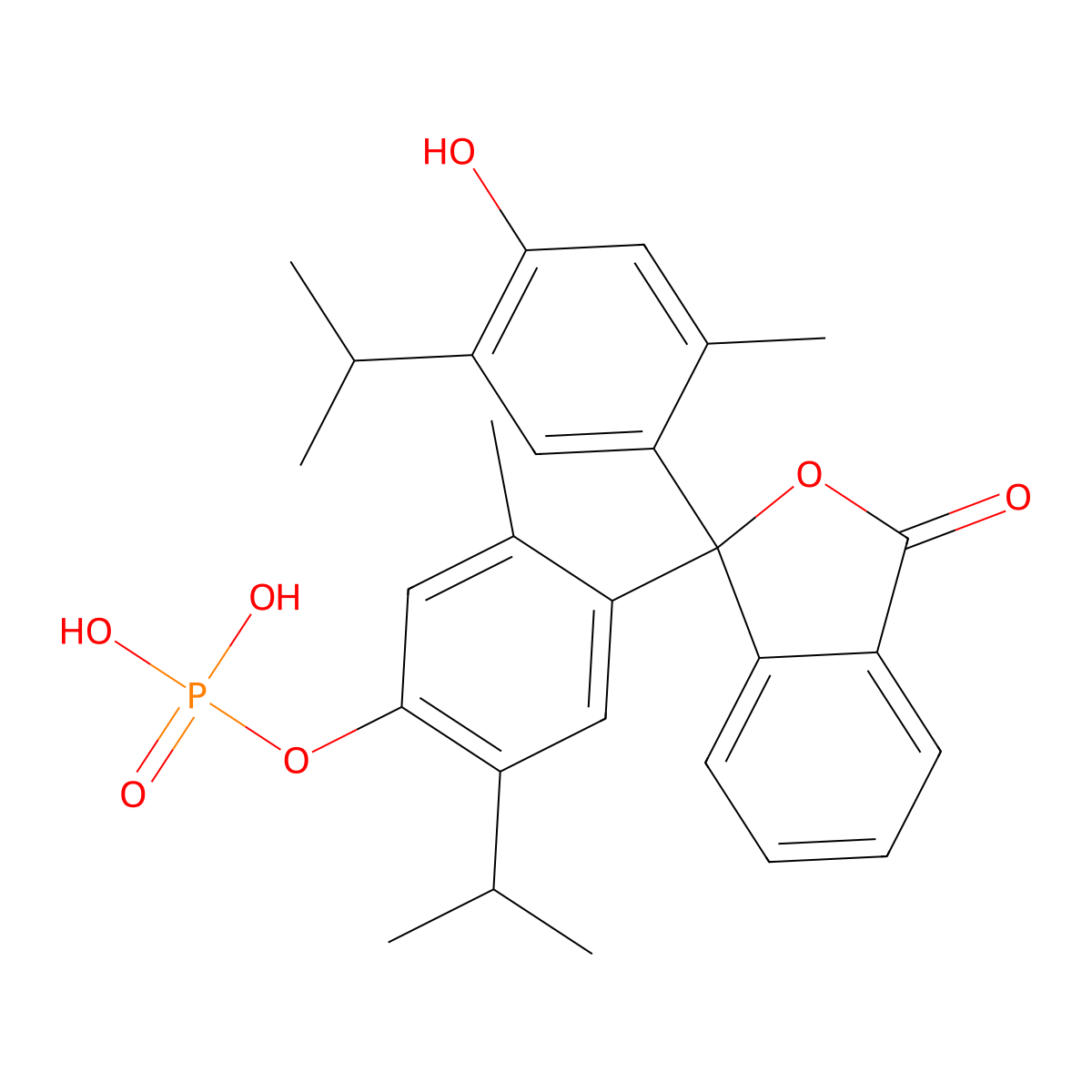 Thymolphthalein monophosphate molecular structure, CAS 17016-43-2