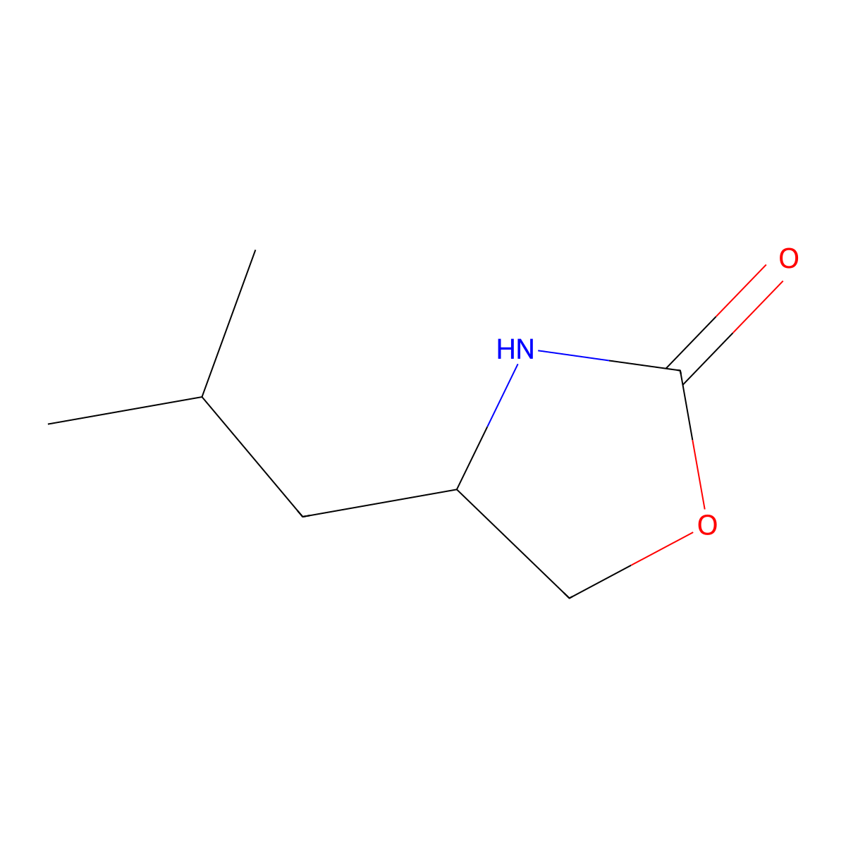 (4S)-4-(2-Methylpropyl)-1,3-oxazolidin-2-one molecular structure, CAS 17016-85-2
