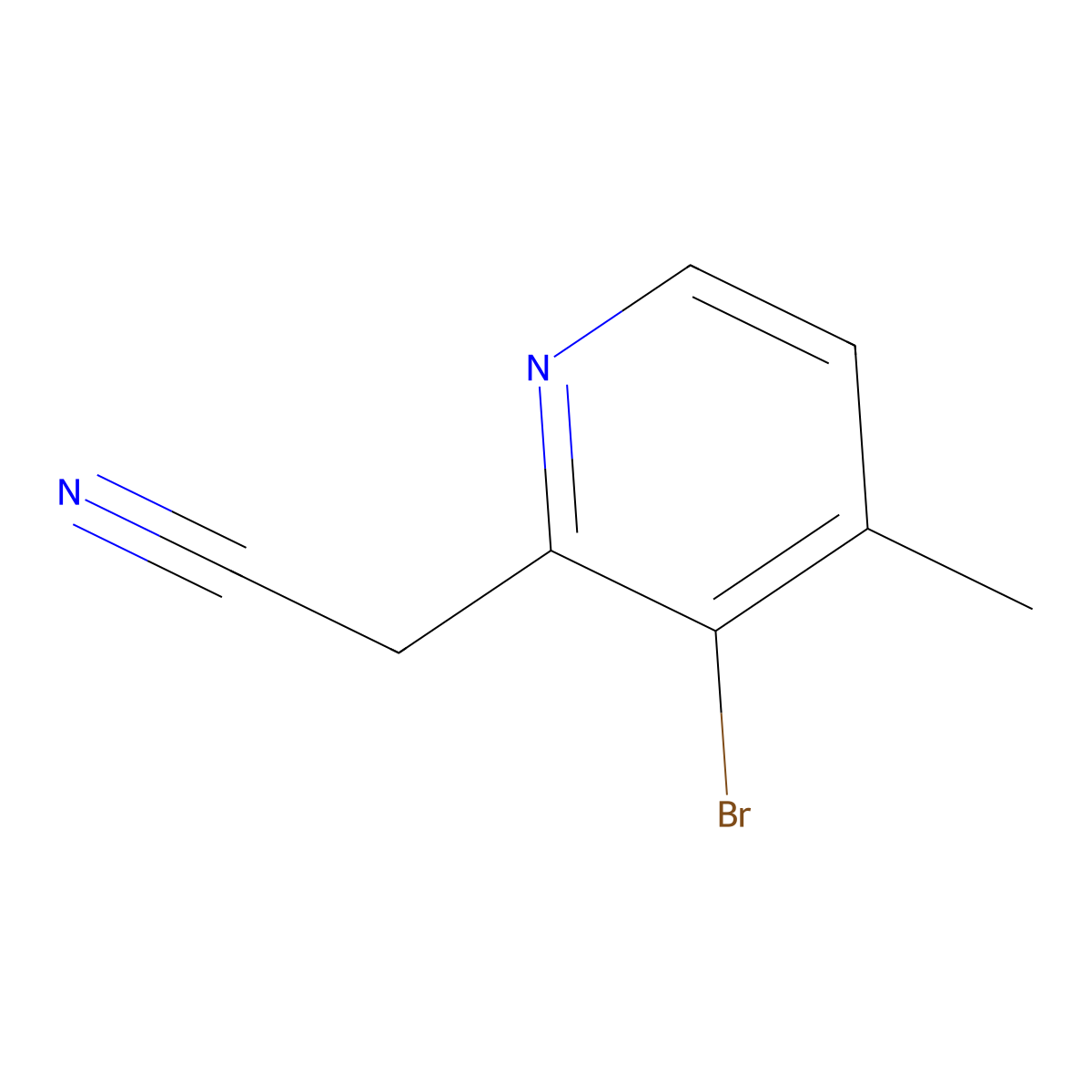 2-(3-Bromo-4-methylpyridin-2-yl)acetonitrile molecular structure, CAS 1701600-95-4