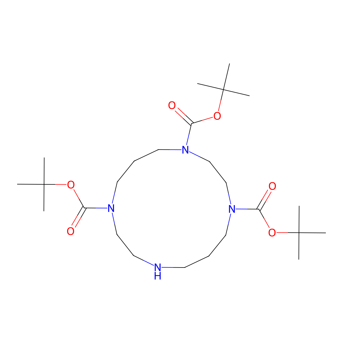 1,4,8-Tri-Boc-1,4,8,11-tetraazacyclotetradecane molecular structure, CAS 170161-27-0