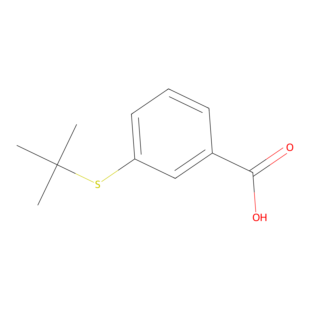 3-[(1,1-Dimethylethyl)thio]benzoic acid molecular structure, CAS 170162-57-9